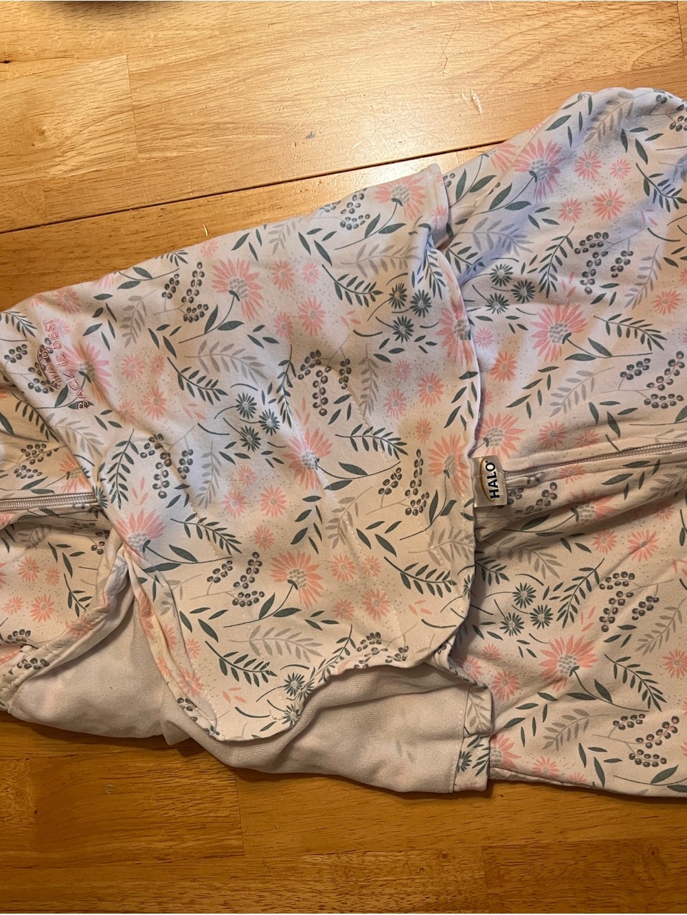 Halo Floral Sleepsack in Pink and Sage